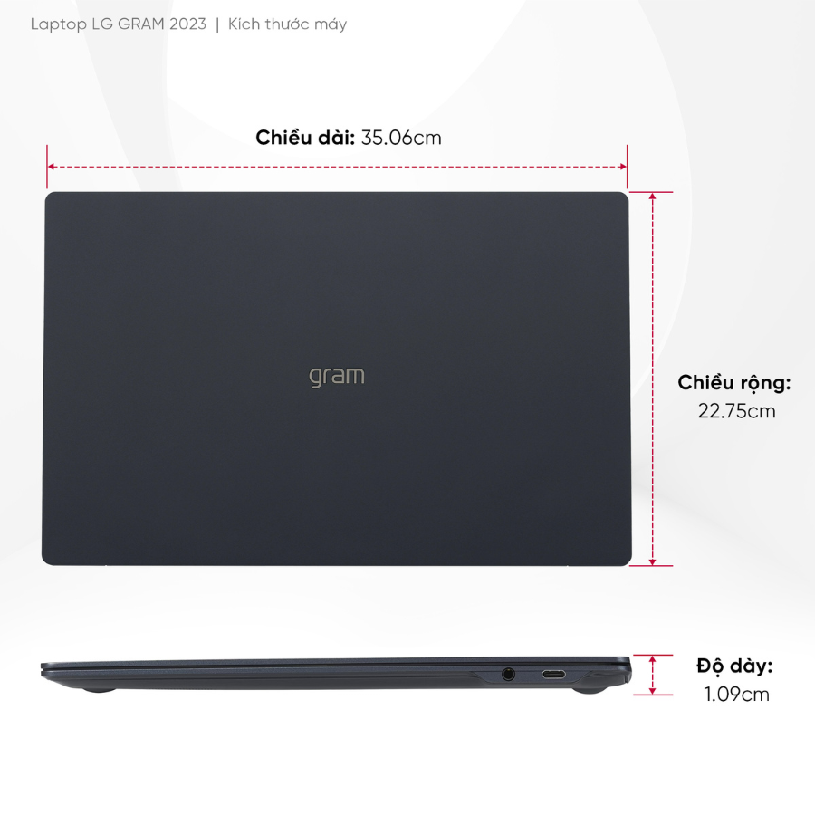 Laptop LG Gram UltraSlim 2023 15Z90RT-G.AH55A5 (Intel Core i5-1340P/ 16GB/ 512GB/ Intel Iris Xe/ 15.6-inch FHD/ Win 11/ Xanh)