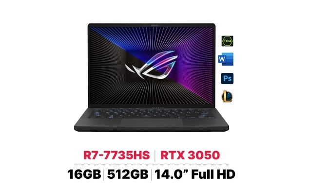 Laptop Asus Gaming ROG Zephyrus G14 GA402NJ-L4056W (AMD Ryzen 7 7735HS/ 16GB/ 512GB/ RTX 3050/ 14 inch FHD+/ Win 11/ Xám)