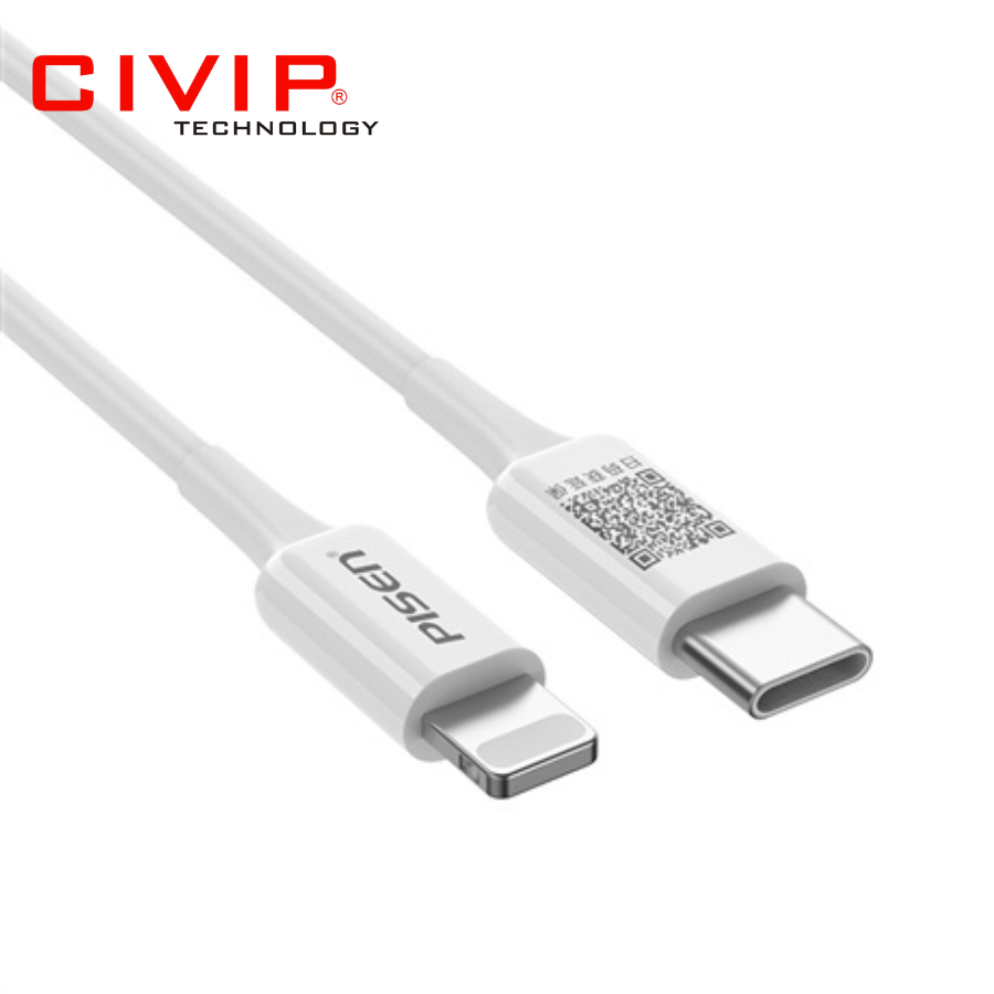 Cáp sạc điện thoại PISEN Quick 3A 1M (Type C to Lightning) (CL-PD-1000)