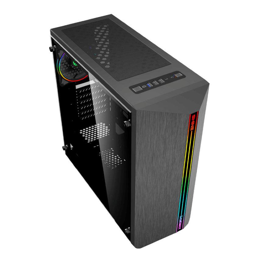 Vỏ Case GAMEMAX G517 SHINE (Mid Tower/Màu Đen/Led RGB)