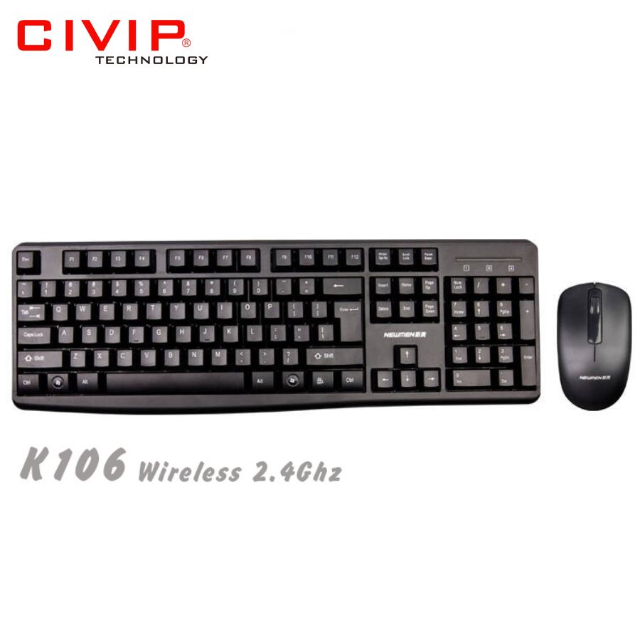 Bộ phím chuột không dây NEWMEN K106 Đen