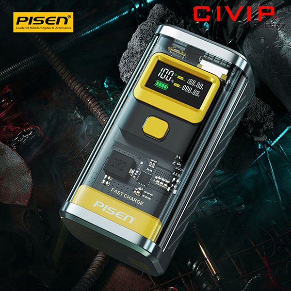 Sạc dự phòng PISEN Quick Mecha PD258 10000mAh 22.5W Transparent, Green. (LS -DY212)