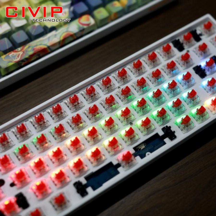 Bàn phím cơ không dây NEWMEN Dual Mode GM680 Jungle - Switch G-Pro Silvery (Bluetooth 5.0/Type C)
