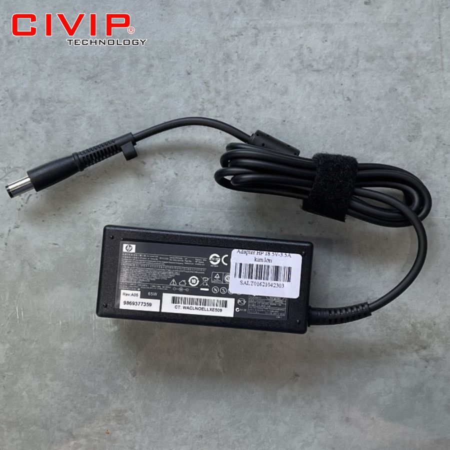 Sạc laptop HP 18.5V-3.5A kim lớn - 65W