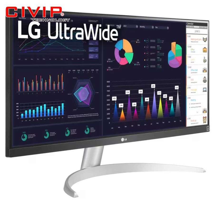 Màn hình LCD LG 29WQ600-W 29 inch  (FHD 2560x1080, IPS 21:9, 250 cd/m², sRGB 99%, 5ms, 100Hz, HDMI / DP / Type C)