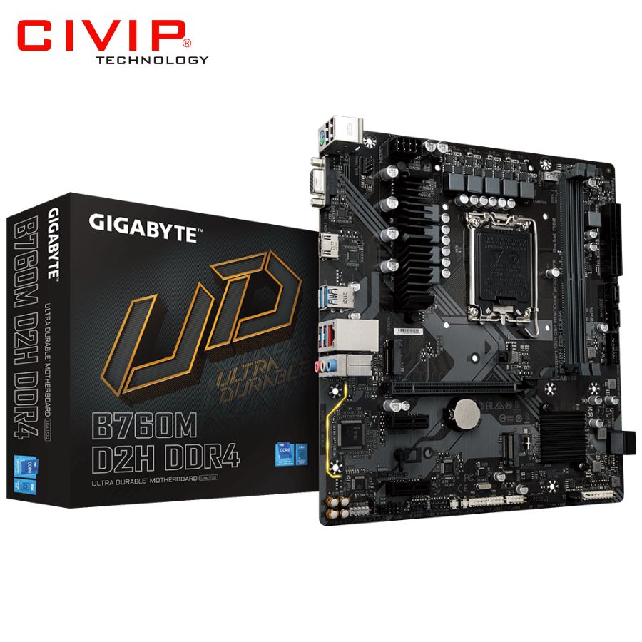 Mainboard GIGABYTE B760M D2H DDR4 (Chipset B760, Socket Intel LGA1700, DDR4, HDMI / VGA, mATX)