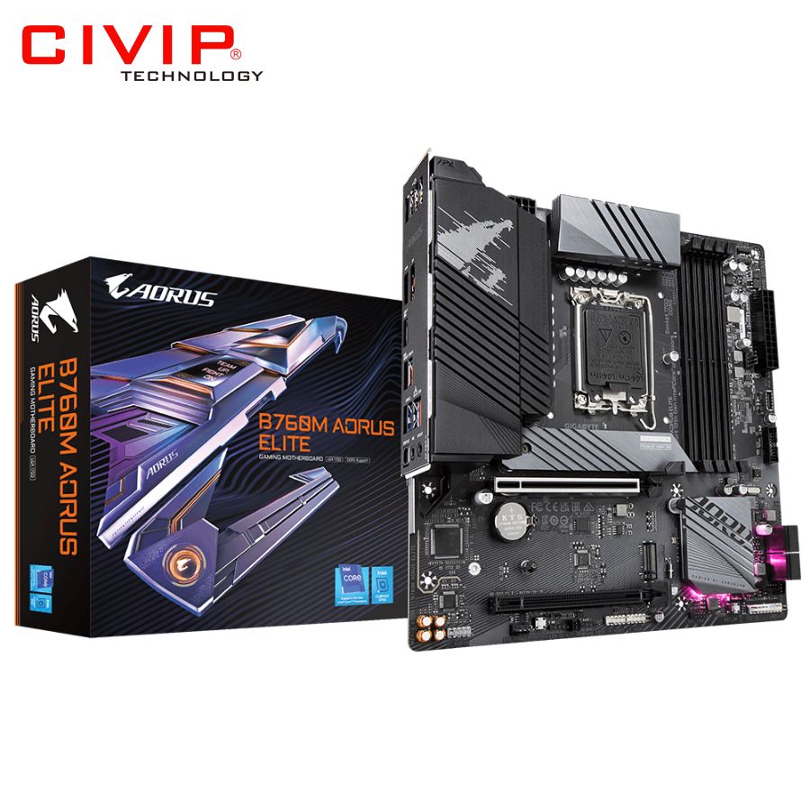 Mainboard GIGABYTE B760M AORUS ELITE DDR5 (Chipset B760, Socket Intel LGA1700, DDR5, DP / HDMI, mATX)