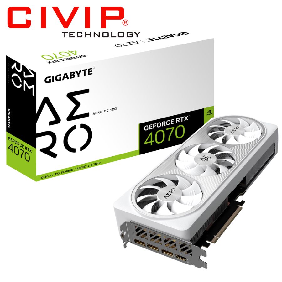 Card màn hình Gigabyte GeForce RTX™ 4070 AERO OC 12G (GV-N4070AERO OC-12GD)