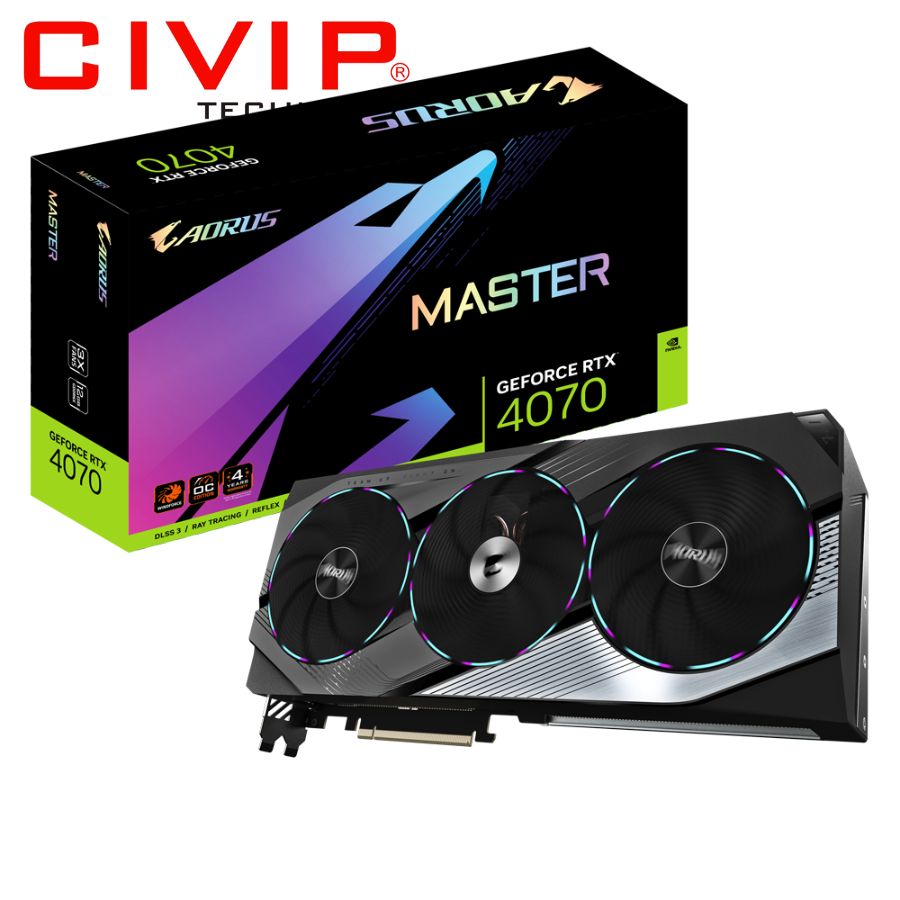 Card màn hình Gigabyte AORUS GeForce RTX™ 4070 MASTER 12G (GV-N4070AORUS M-12GD)