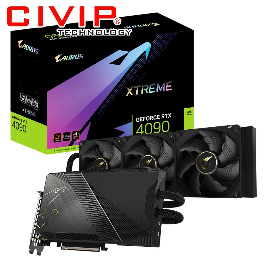 Card màn hình Gigabyte AORUS GeForce RTX™ 4090 XTREME WATERFORCE 24G (GV-N4090AORUSX W-24GD)