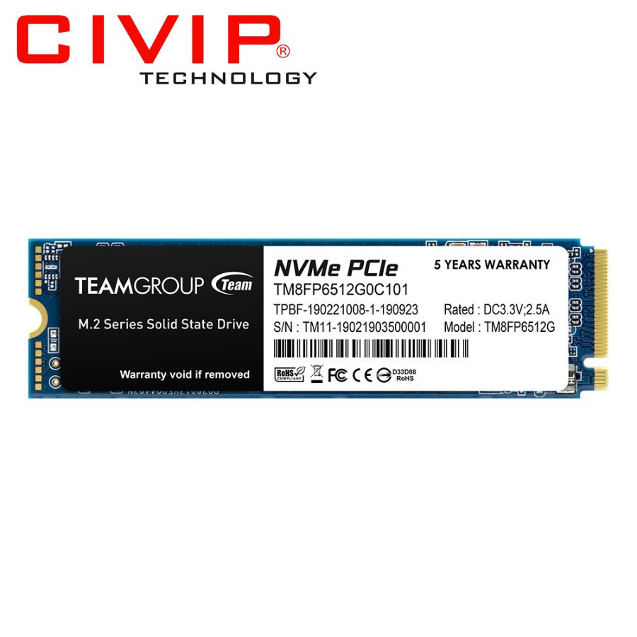 Ổ cứng SSD TeamGroup MP33 512GB PCIe NVMe 3.0x4 TM8FP6512G0C101