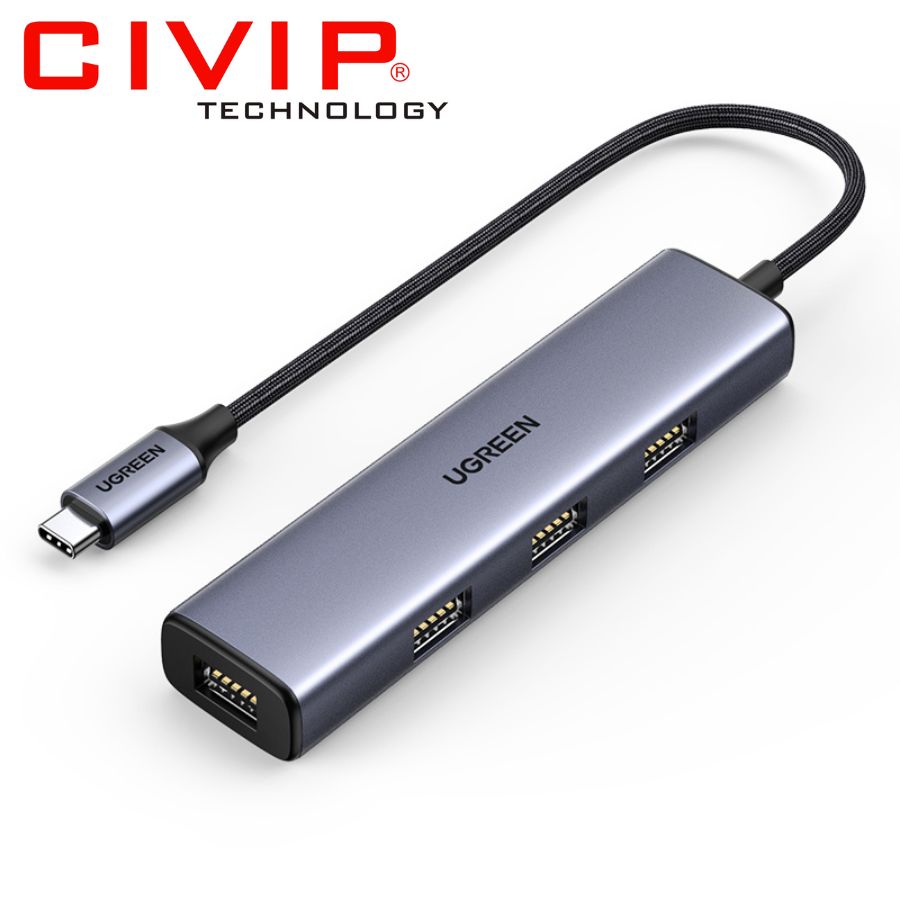 Bộ chia USB Type C ra 4 cồng USB 3.0 vỏ nhôm Ugreen 20841