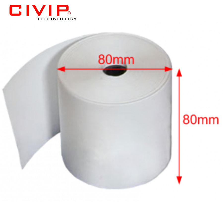 Giấy in Bill nhiệt khổ K80*80mm (cuộn lớn)