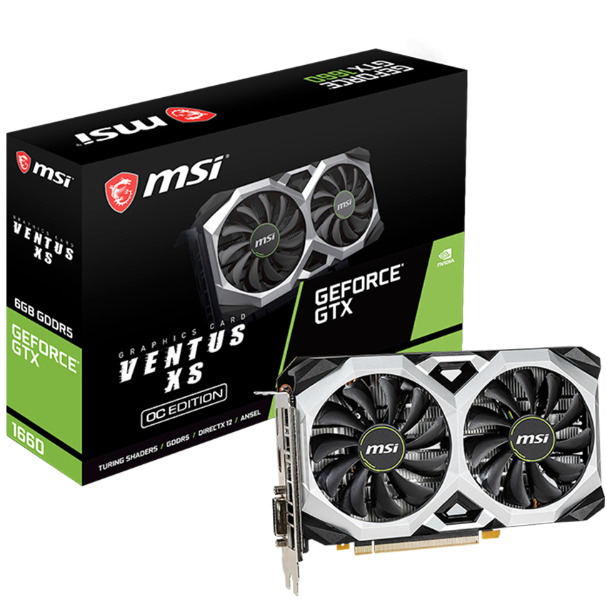 Card màn hình MSI GTX 1660 VENTUS XS 6G OC (6GB GDDR5/192-bit/HDMI+DP)