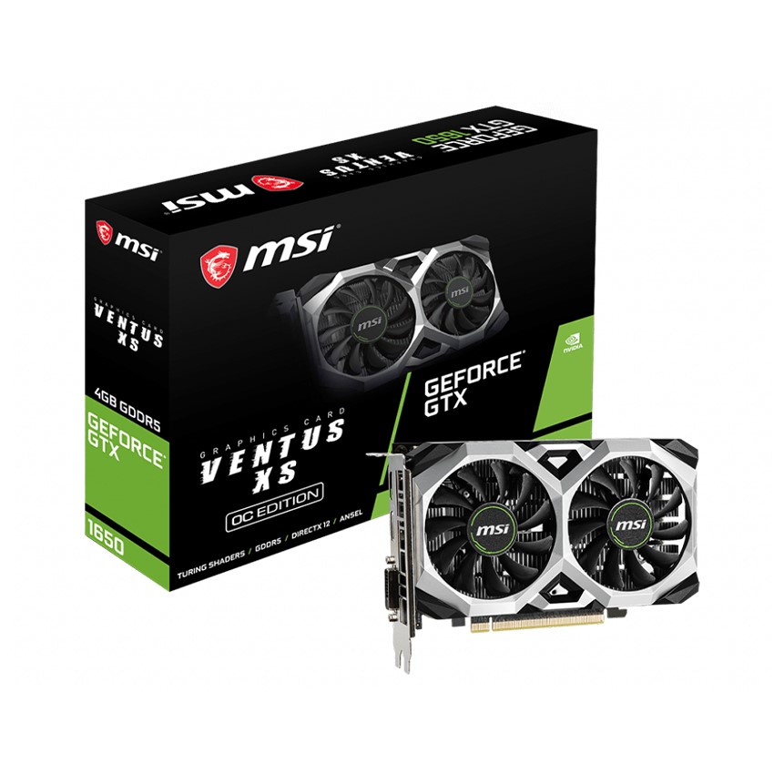 Card màn hình MSI GTX 1650 VENTUS XS 4G OCV1 (4GB GDDR5/128-bit/DVI+HDMI+DP)