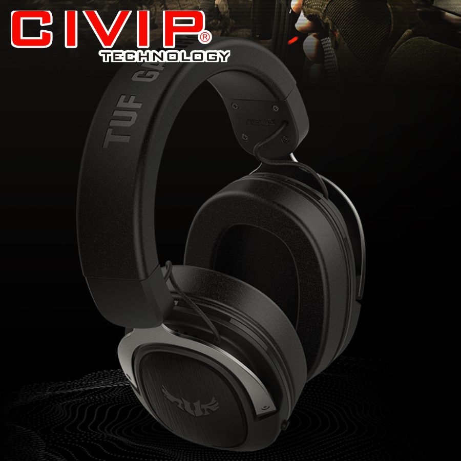 Tai nghe gaming có dây Asus TUF H3 Black Red ( Gun Metal )
