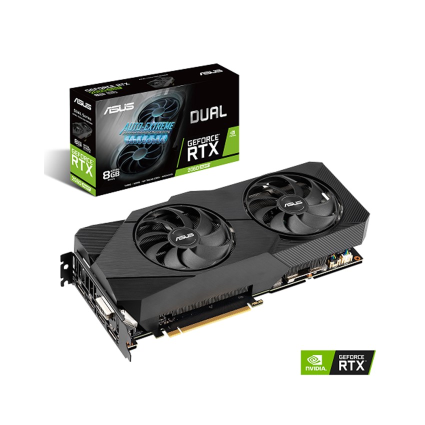 Card màn hình Asus DUAL-RTX 2060 Super-O8G EVO (8GB/DDR6/256-bit/DVI+HDMI+DP)